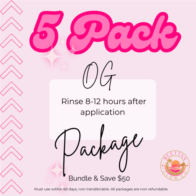 5 Pack - OG Spray Tan 8-12 hr Rinse at Beettan Glow Co in Azle, TX