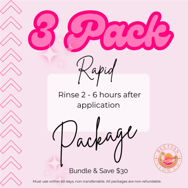 3 Pack Rapid Spray Tan 2-6 hr Rinse at Beettan Glow Co in Azle, TX
