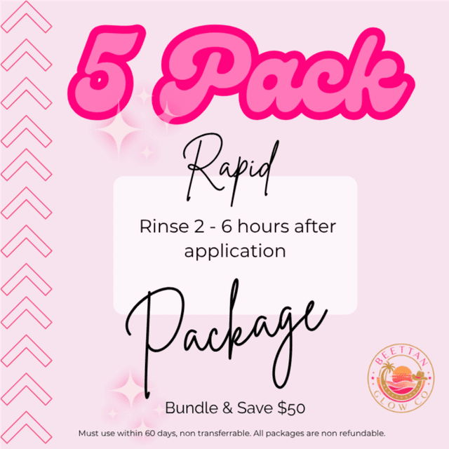 5 Pack Rapid Spray Tan 2-6 hr Rinse at Beettan Glow Co in Azle, TX